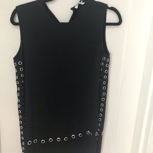 Elizabeth and James long sleeveless tunic. Grommet detailing